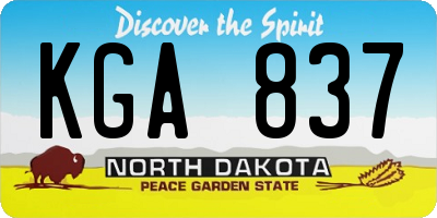 ND license plate KGA837