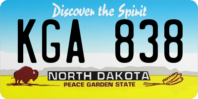 ND license plate KGA838