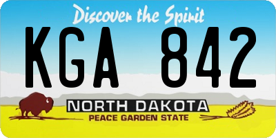 ND license plate KGA842