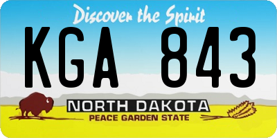 ND license plate KGA843