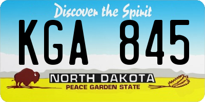 ND license plate KGA845