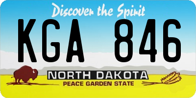 ND license plate KGA846