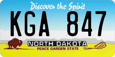 ND license plate KGA847