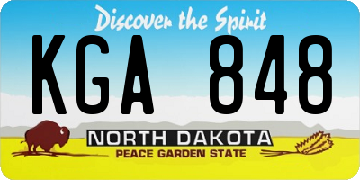 ND license plate KGA848