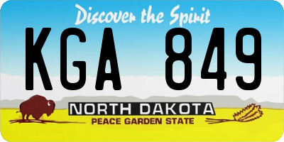 ND license plate KGA849