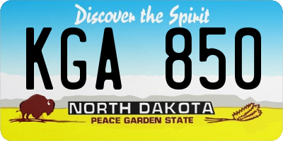 ND license plate KGA850