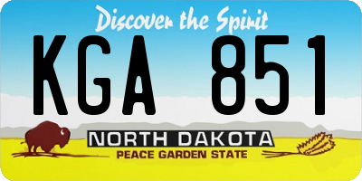 ND license plate KGA851