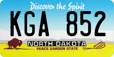 ND license plate KGA852