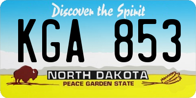 ND license plate KGA853
