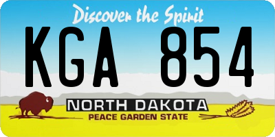 ND license plate KGA854