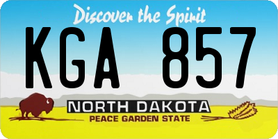 ND license plate KGA857