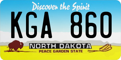 ND license plate KGA860