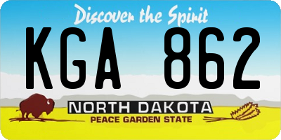 ND license plate KGA862