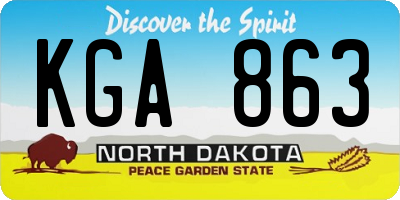 ND license plate KGA863