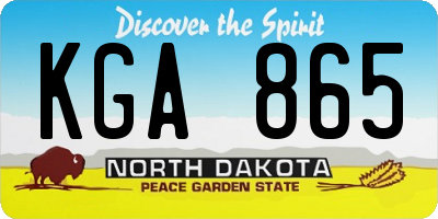 ND license plate KGA865