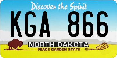 ND license plate KGA866