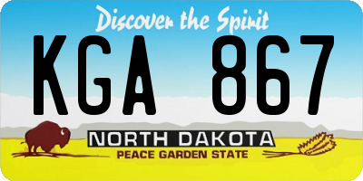 ND license plate KGA867