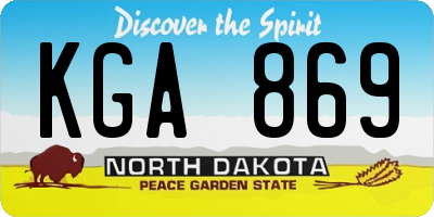 ND license plate KGA869