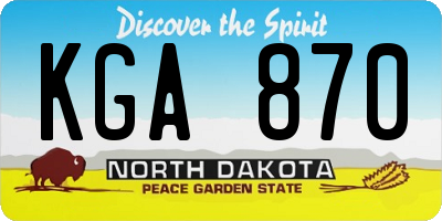 ND license plate KGA870