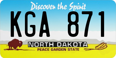 ND license plate KGA871