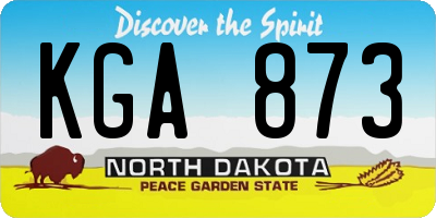 ND license plate KGA873