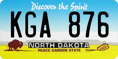 ND license plate KGA876