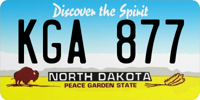 ND license plate KGA877