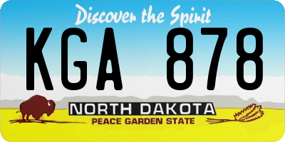 ND license plate KGA878
