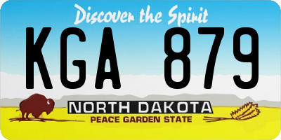 ND license plate KGA879