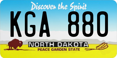 ND license plate KGA880