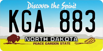 ND license plate KGA883