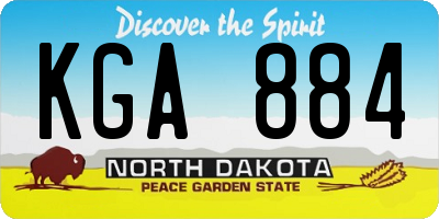ND license plate KGA884