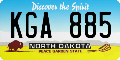 ND license plate KGA885