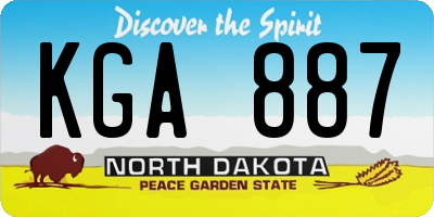ND license plate KGA887