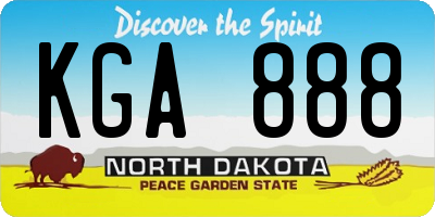 ND license plate KGA888
