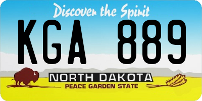 ND license plate KGA889