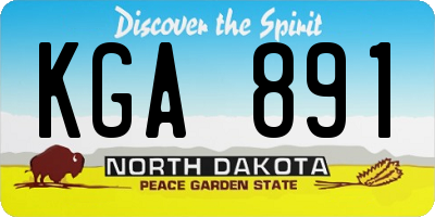 ND license plate KGA891