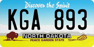 ND license plate KGA893