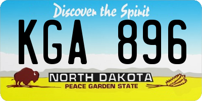 ND license plate KGA896