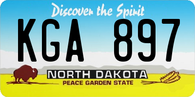 ND license plate KGA897