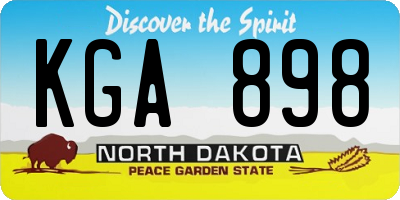 ND license plate KGA898