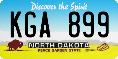ND license plate KGA899