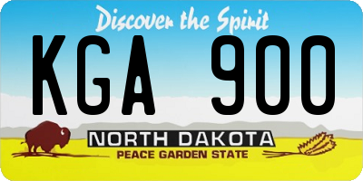 ND license plate KGA900