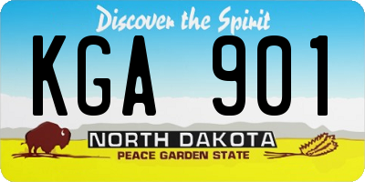 ND license plate KGA901