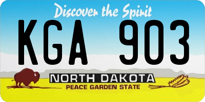 ND license plate KGA903