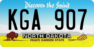 ND license plate KGA907