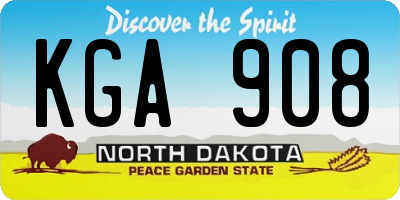 ND license plate KGA908