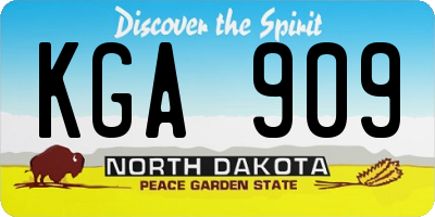 ND license plate KGA909