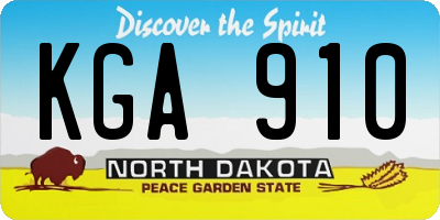 ND license plate KGA910