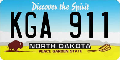 ND license plate KGA911